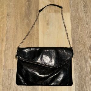 Black leather HOBO shoulder back